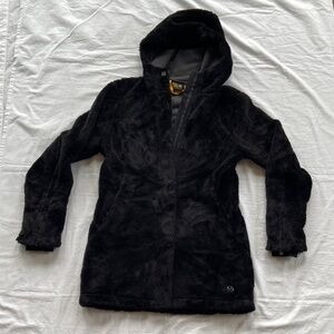Mountain Hardwear Fleece Windproof Mid Length Jacket Womens Medium Black